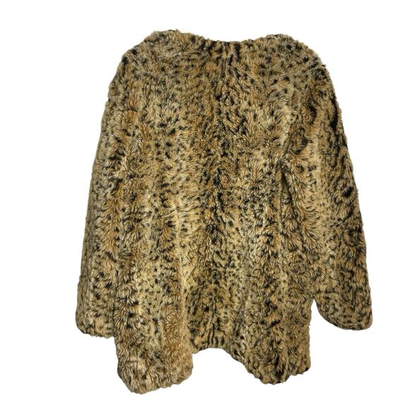 Steve Madden Faux Fur Coat Jacket Womens M Animal Print Tiger Leopard Mob Wife - Picture 2 of 10